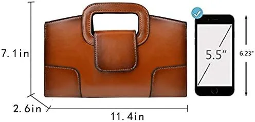 Miniatura 2 de Goclothod Bolso de mano con asa superior para mujer estilo vintage con solapa bandolera
