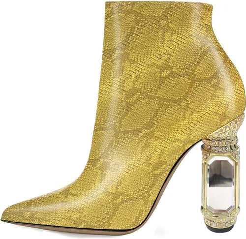 Miniatura 133 de FSJ Botas de tacón alto con punta puntiaguda para mujer, con tacón alto, con cremallera lateral brillante, estilo casual, para uso diario, zapatos