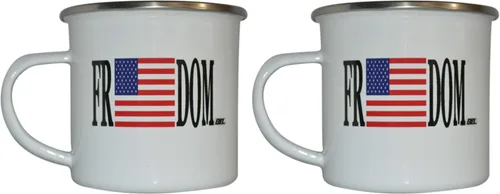 Miniatura 7 de Rogue River Tactical Taza de café esmaltada con bandera de la libertad de los Estados Unidos, regalo para veterano militar o patriótico americano