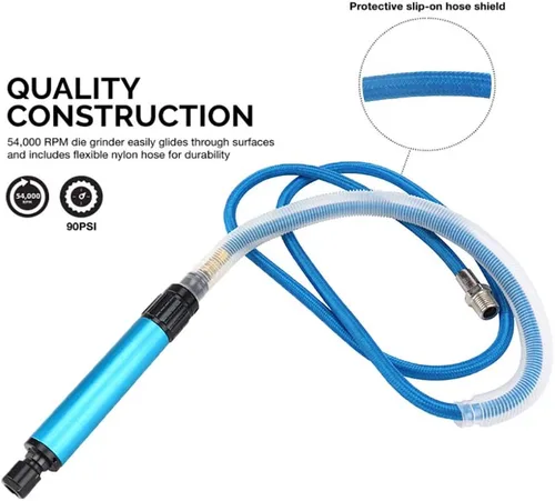 Miniatura 3 de SI FANG Kit de amoladora neumática con pinzas de 1/8 '' y 1/4 '' 0.118 in 0.236 in, 35000 RPM, herramienta de grabado, pulidora de lápiz