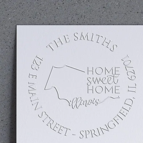 Miniatura 125 de Sello en relieve de dirección personalizado para nuevos propietarios de viviendas, sello redondo de 1-5/8 para dirección de casa, estampado