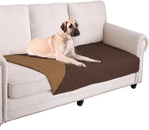 Miniatura 48 de Ameritex Funda Impermeable para Cama de Perro Manta para Mascotas para Muebles Cama Sillón Sofá Reversible Azul marino+azul piedra