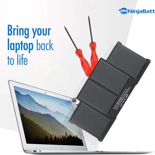 Miniatura 4 de Batería NinjaBatt A1466 para Apple MacBook Air de 13 Pulgadas [Años 2010 2011 2012 2013 2014 2015 2017] A1369 A1405 A1377 661-7474 661-4570 - Alto