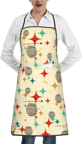 Delantal de Cocina de Chef TNOKKU con Bolsillos para Cocinar, Asar, Barbacoa, Pintura para Mujeres y Hombres