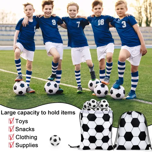 Miniatura 6 de durony Mochila de fútbol con cordón de 12 piezas, bolsa de viaje para almacenamiento y entrenamiento