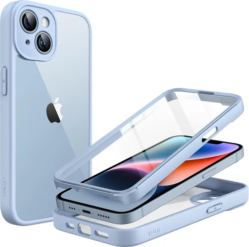 Miniatura 9 de JETech Funda para iPhone 14 de 6.1 pulgadas con protector de pantalla de vidrio templado integrado, protección completa de la cámara, a prueba