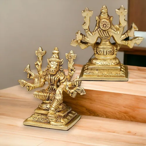 Miniatura 9 de LOVENSPIRE Estatua de la diosa Varahi Devi Amman de latón macizo para Pooja (3 pulgadas) – Ídolo de la deidad espiritual india para decoración