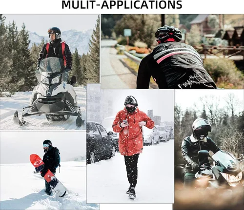 Miniatura 6 de ROCKBROS Pasamontañas para clima frío para hombre, resistente al viento, térmica, bufanda de invierno para mujer, con capucha para ciclismo