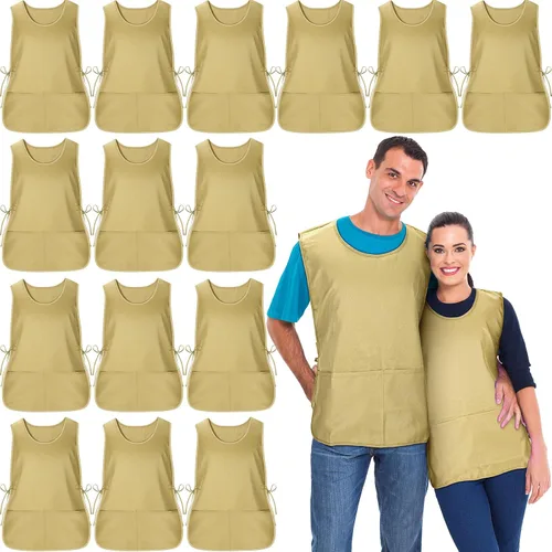Miniatura 8 de Suhine delantal de zapatero con 2 bolsillos profundos y lazos laterales delantal unisex para trabajo en la cocina