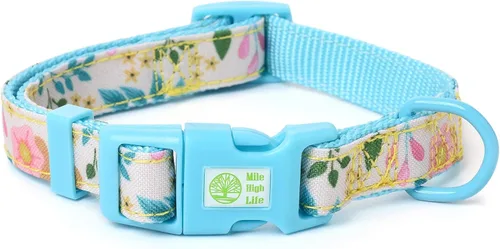 Miniatura 17 de Mile High Life Collares para perras hembras Lindo collar bandana Collares de tela de polialgodón suave para perros medianos Patrón de flores