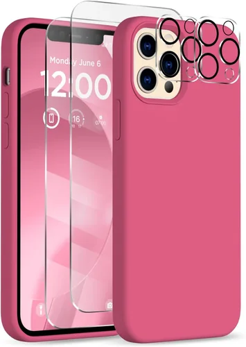 Miniatura 30 de Funda para iPhone 12 Pro Max, [2 protectores de cámara + 2 protectores de pantalla], funda protectora de silicona de cuerpo completo a prueba