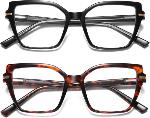 LKEYE Gafas de lectura cuadradas para mujer, diseño de ojo de gato, bloqueo de luz azul, lk6095