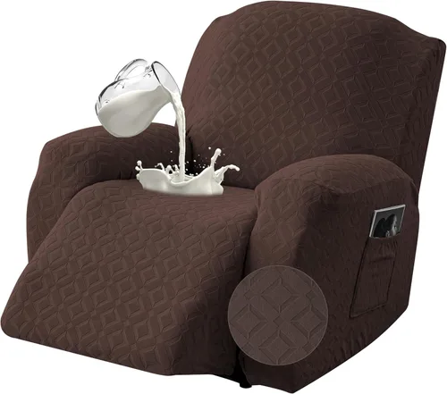 Miniatura 23 de Gennia Funda Impermeable para Sofá Reclinable, Fundas Elásticas para Sofá Reclinable con Bolsillos, Fundas Lavables para Sillón Reclinable Lazy Boy