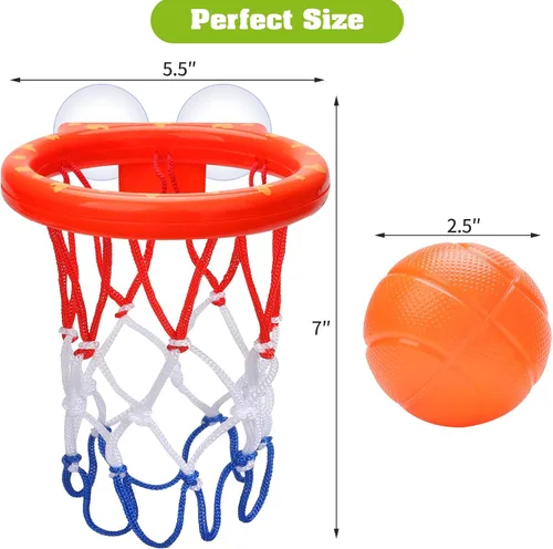Miniatura 6 de KSABVAIA Juguetes de baño, aro de baloncesto para bañera para niños pequeños, juguetes de baño, juguetes de ducha para niños de 4 a 8 años, aro