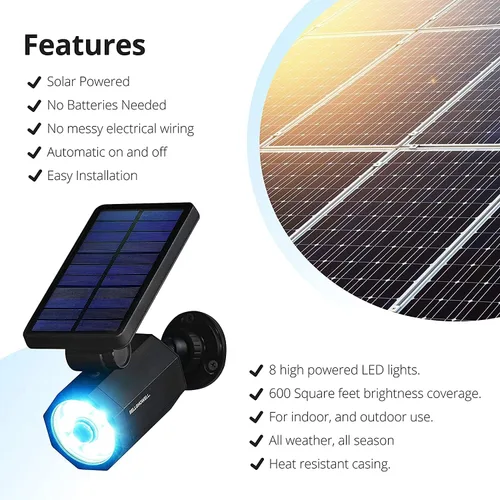Miniatura 4 de Bell+Howell Bionic Spotlight Deluxe - Luz solar con sensor de movimiento de 25 pies, paneles solares, resistencia al agua contra las heladas, patio