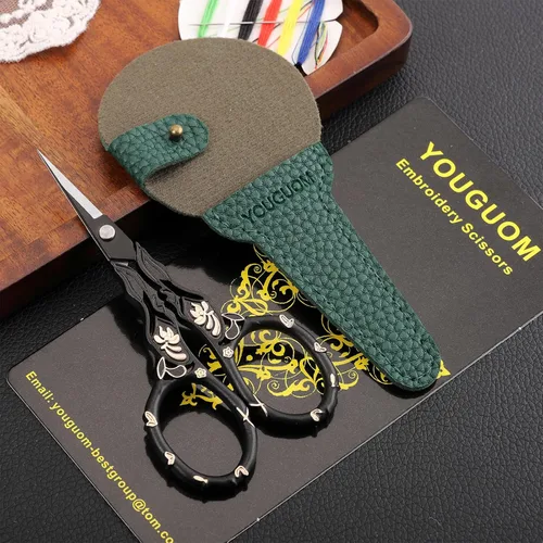 Miniatura 2 de YOUGUOM Tijeras de Detalle Pequeñas con Estuche, Tijeras Afiladas para Labores de Aguja para Costura Manualidades Crochet Punto de Cruz Estambre