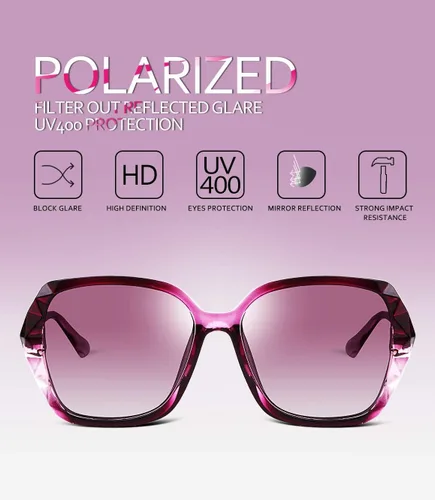 Miniatura 69 de FEISEDY - gafas de sol polarizadas para mujer, marco compuesto brillante B2289