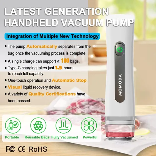 Miniatura 2 de MOMODA Sous Vide - Juego de 30 bolsas de cocina, bolsas reutilizables sin BPA con válvula de aire para cocinas Joule y Anova, bolsas