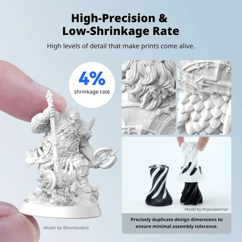 Miniatura 5 de ANYCUBIC Resina de impresora 3.0 lavable al agua, resina de impresora 3D, alta dureza y alta precisión, fácil de posprocesar, bajo olor, amplia