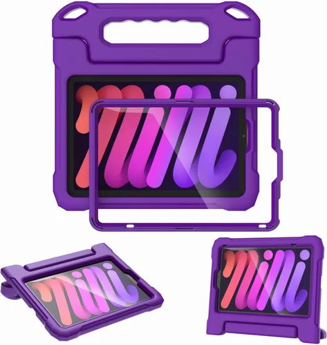 Miniatura 9 de Funda infantil para iPad Mini 7 (A17 Pro) 2024 y 6 (A15) 2021, 8.3 pulgadas de 6ª/7ª generación con protector de pantalla, soporte de mango a prueba