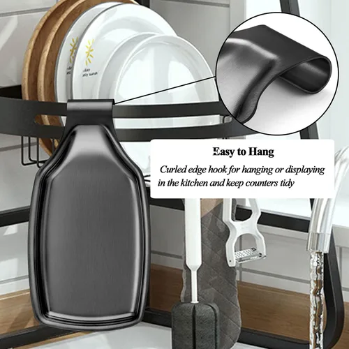 Miniatura 5 de LIANYU Soporte de cuchara negro para encimera de cocina, cuchara de acero inoxidable para estufa, soporte para utensilios de espátula con parte
