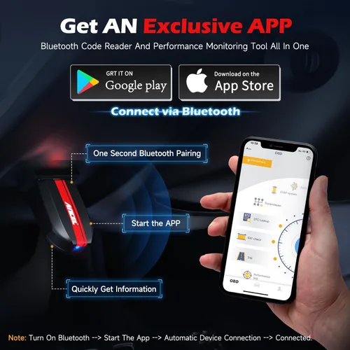 Miniatura 3 de ANCEL Escáner BD200 OBD2 Bluetooth - Lector de código y herramientas de escaneo de diagnóstico del motor con prueba de batería de automóvil