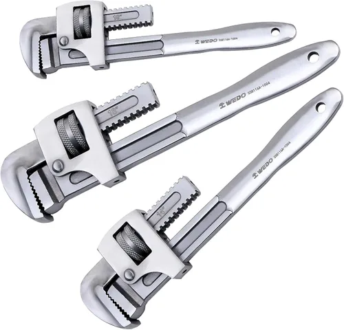 Miniatura 10 de WEDO Llave de tubo de acero inoxidable, llave de tubo recta, llave de fontanería ajustable, anticorrosión, superficie pulida, a prueba de óxido