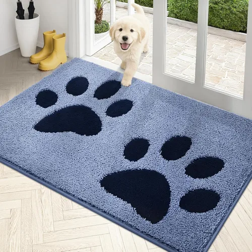 Miniatura 34 de PURRUGS Tapete para puerta que atrapa la suciedad, 32 x 70 pulgadas, antideslizante, lavable a máquina, tapete de microfibra para entrada, tapete