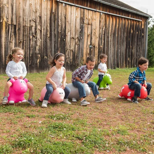 Miniatura 4 de Farm Hoppers Animales inflables que rebotan – galardonado juguete de salto de animales hinchables para niños, BPA, plástico sin látex, bomba de mano