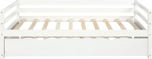 Miniatura 4 de Harper & Bright Designs Sofá cama convertible de tamaño individual con nido, juego de marco de metal que ahorra espacio en acabado blanco nítido