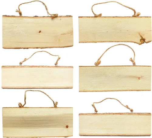 Paquete de 6 carteles de madera rectangulares de tilo para manualidades y tallado (4 x 10 x 0.42 pulgadas)