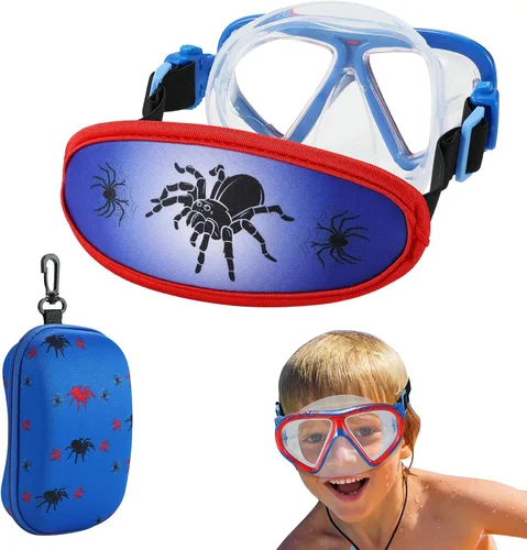 Gafas de natación para niños pequeños, correa de tela, gafas de natación para niños de 3 a 6 años Araña