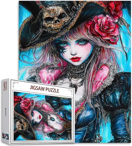 Miniatura 21 de Rompecabezas de 1000 piezas para adultos, rompecabezas de barco pirata para desafiantes juegos de actividades familiares, rompecabezas de arte
