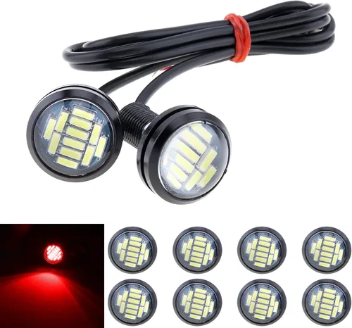 Miniatura 8 de 10 unids 0.709 in coche Eagle Eye DRL Led diurna Correr luces LED 12V copia de seguridad reversa señal de estacionamiento lámparas de automóviles