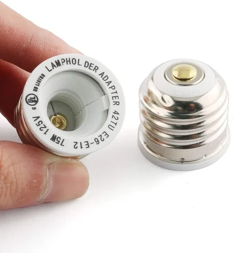 Miniatura 2 de E-outstanding Adaptador E26 a E12, 3 unidades, 12 V, 10 A, E26 a E12, resistente al calor, base de lámpara, portalámparas, convertidor, adaptador
