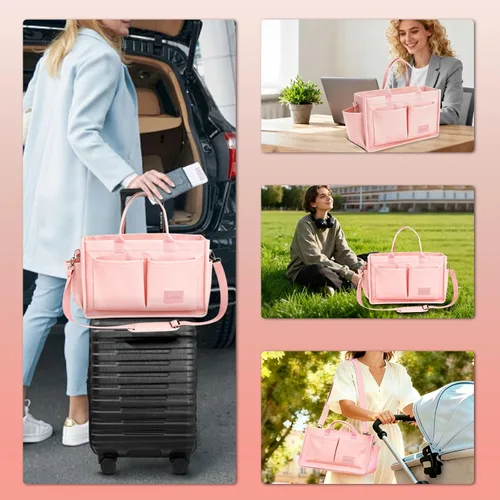 Miniatura 3 de Bolso de lona para mujer con bolsillos, bolso cruzado para portátil de trabajo, bolso de hombro para todo lo demás, bolso de lona para todos