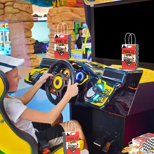 Miniatura 6 de Bolsas de regalo con temática de coches de carreras Pajean, bolsas de papel para golosinas y favores de fiesta, con asas, para suministros