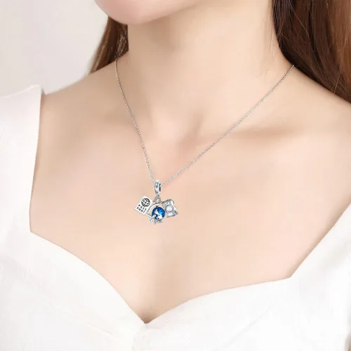 Miniatura 3 de Dazlily Dije de carro de calabaza y ratón con diseño de amor, para mamá, familia, se adapta a pulseras, collar de plata de ley 925