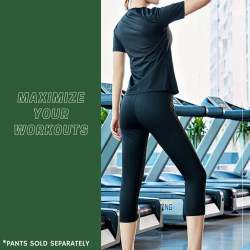 Miniatura 3 de Nano Hertz Traje de sauna para sudar y perder peso, faja moldeadora para entrenamiento de cintura, entrenamiento, ejercicio, camisa de manga corta