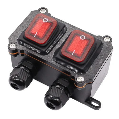 Interruptor de cable en línea impermeable IP67 12V CC 20A 4pin 2 posiciones DPST interruptor de palanca de encendido y apagado al aire libre con 2