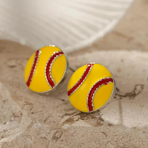 Miniatura 3 de RUOFFETA Aretes colgantes de pelota deportiva, aretes de fútbol, aretes de baloncesto, aretes de voleibol de béisbol, para mujer, regalo