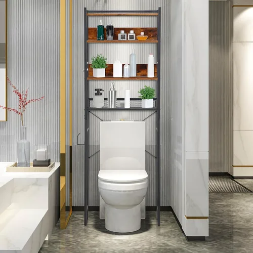 Miniatura 9 de ZenStyle Almacenamiento sobre el inodoro, estante organizador de baño de 3 niveles, estante multifuncional para ahorrar espacio independiente, fácil