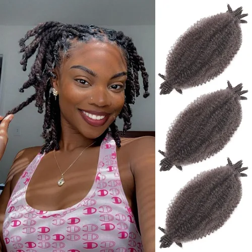 Miniatura 18 de 3 paquetes de cabello trenzado Marley Twist de 8 pulgadas, cabello afro twist elástico preseparado para rastas suaves de imitación, cabello