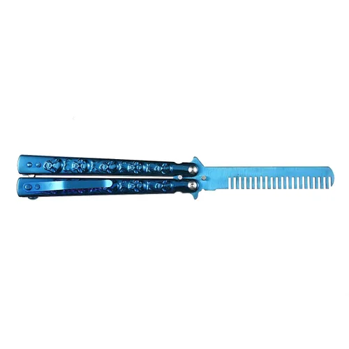 Miniatura 5 de Peines plegables de acero inoxidable plegable práctica peines herramientas de peinado para el deporte al aire libre uso titanio hecho