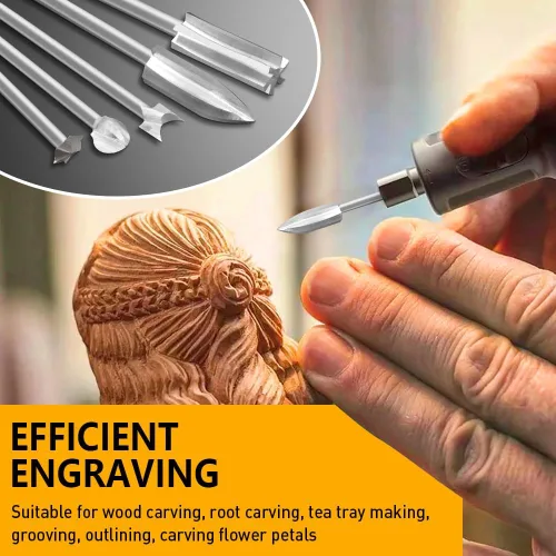 Miniatura 4 de Juego de brocas de tallado de madera compatible con Dremel herramienta rotativa 5 diferentes accesorios de taladro de grabado, herramienta