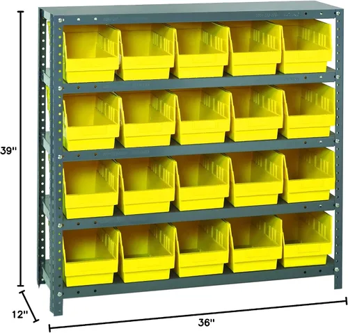 Miniatura 286 de Quantum QSBU-245BK Heavy Duty Shelving Unit with (7) Shelves and (24) QUS245 Black Bins for Garage Warehouse Storage Distribution 400 lb Load