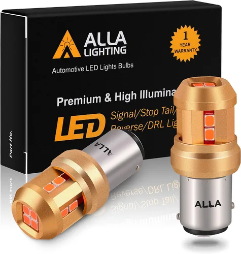 Miniatura 8 de Alla Lighting Bombillas LED miniatura BAY15D Base 7528 1157 de 12 V, blanco xenón 6000 K, señal súper brillante, marcha atrás de respaldo, freno