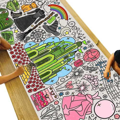 Miniatura 14 de Tiny Expressions Mantel para colorear de helado para niños, enrollado, sin arrugas, 30 x 72 pulgadas, póster grande para colorear para fiestas