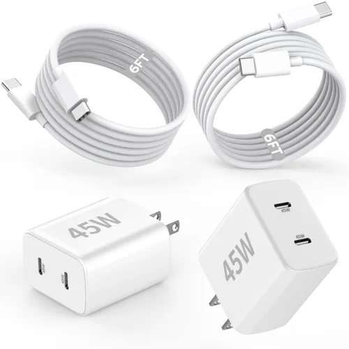 Miniatura 9 de Cargador rápido para iPhone, cargador de pared de doble puerto, paquete de 2 [certificado Apple MFi] de carga rápida de 10 pies, cable Lightning