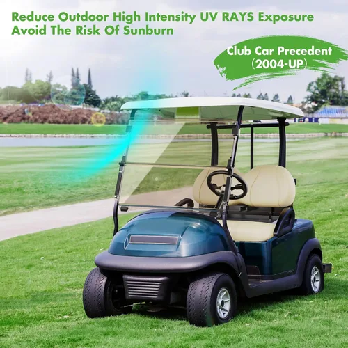 Miniatura 4 de 10L0L Parabrisas plegable para carrito de golf para Club Car Precedent 2004 en adelante, Tempo y modelos posteriores 2017 en adelante, resistente a